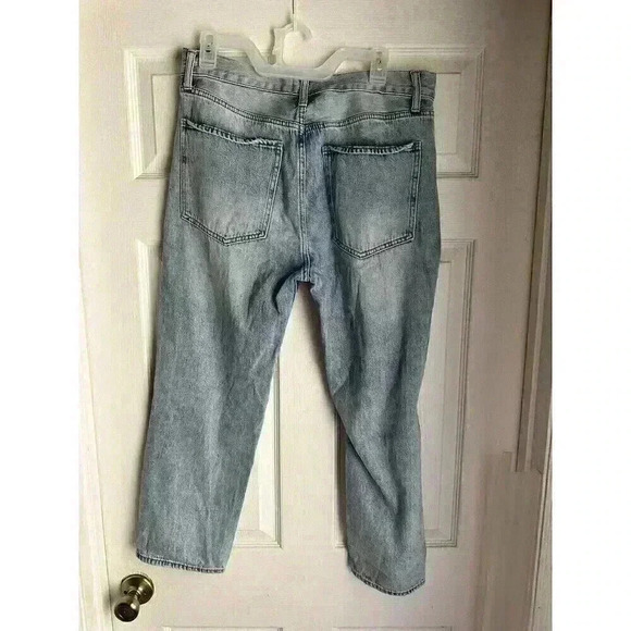Twelve By Ontwelfth High Rise Distressed Button Fly Denim Jeans Light Blue Sz 30 - Picture 5 of 7